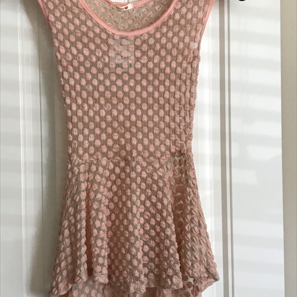 NWT Lightweight Pink Peplum Top Size S - Picture 2 of 5